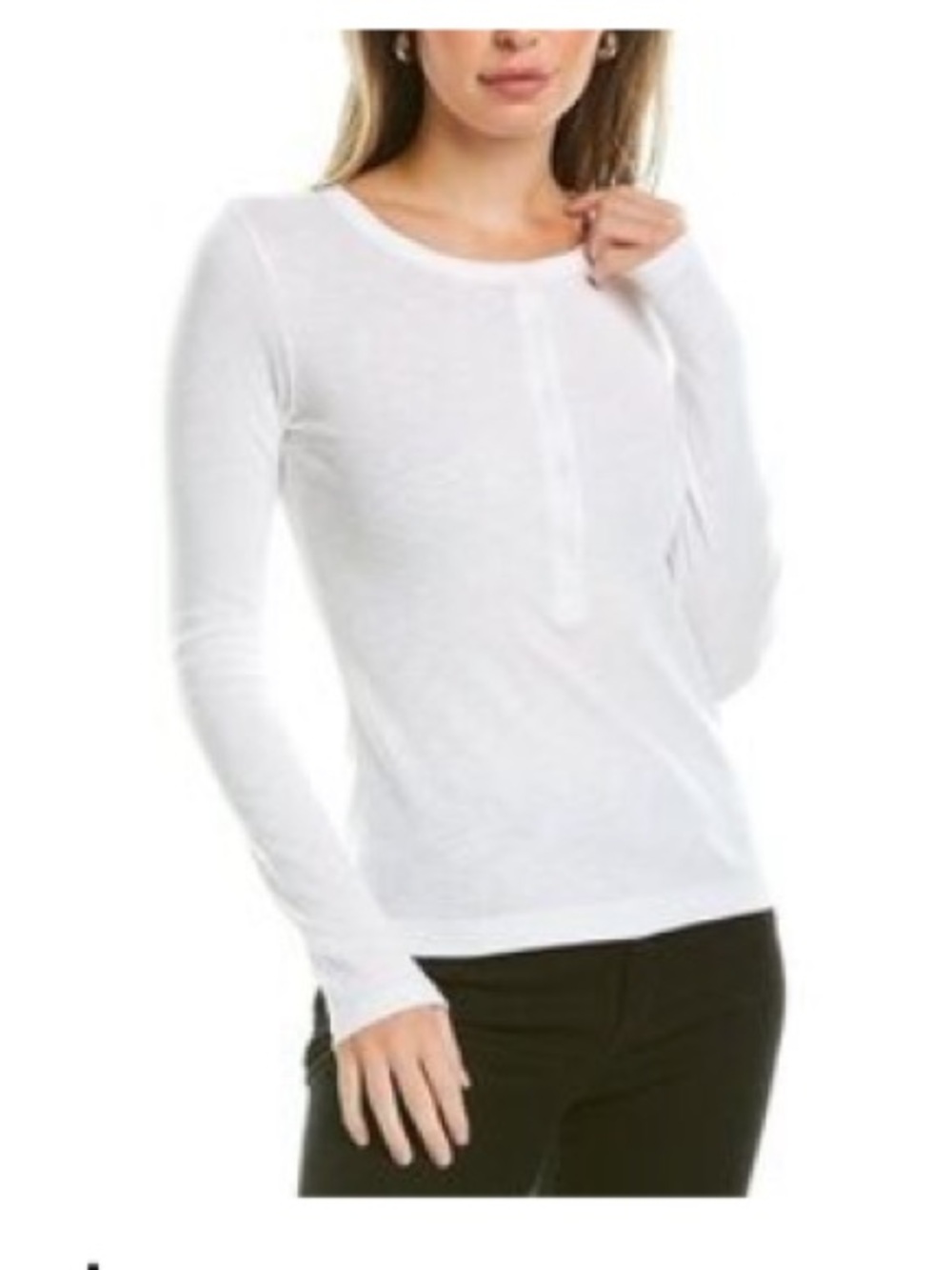 Vince Knit Henley Cream Sz Small Stretch
